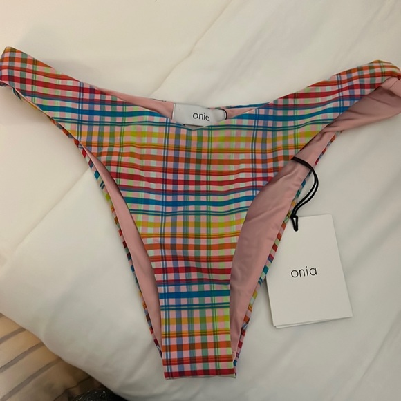 Onia Chiara Multi Plaid Bikini Bottom - Picture 2 of 2